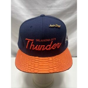 Just⭐️Don Oklahoma City Thunder strapBack Hat RSVP Gallery Mitchell & Ness Navy